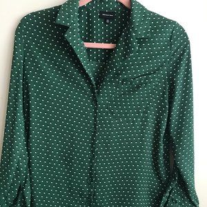 Green Dot Holiday Blouse